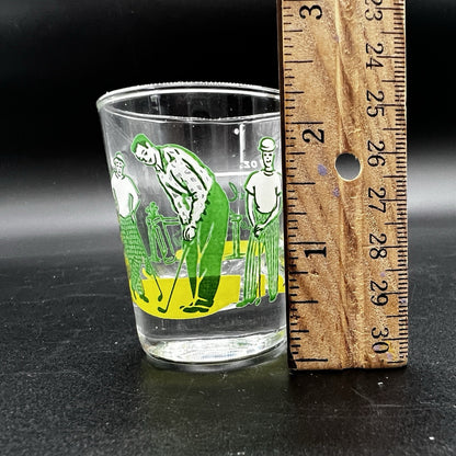 "Golfer 19th Hole 1 oz. Good Shot Glass" Retro Golf Glass Barware Sports MCM