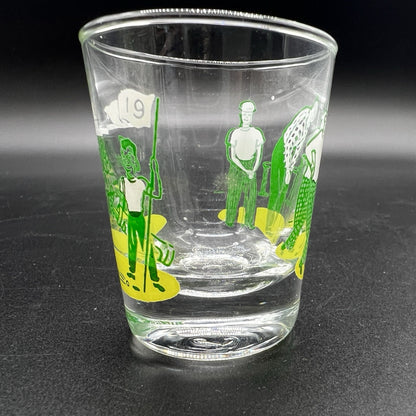 "Golfer 19th Hole 1 oz. Good Shot Glass" Retro Golf Glass Barware Sports MCM