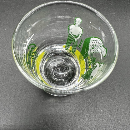 "Golfer 19th Hole 1 oz. Good Shot Glass" Retro Golf Glass Barware Sports MCM